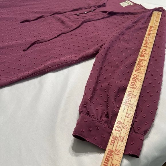 Matilda Jane Ari Swiss Dot‎ Semi Sheer Lightweight Long Sleeve Top Womens Medium - Picture 7 of 7